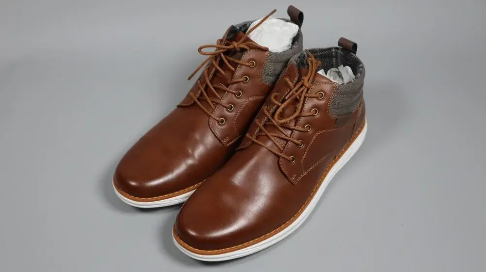 Bruno Marc Men's Mid Top Chukka Sneaker Lace Up Dress Boot Tan Size 12